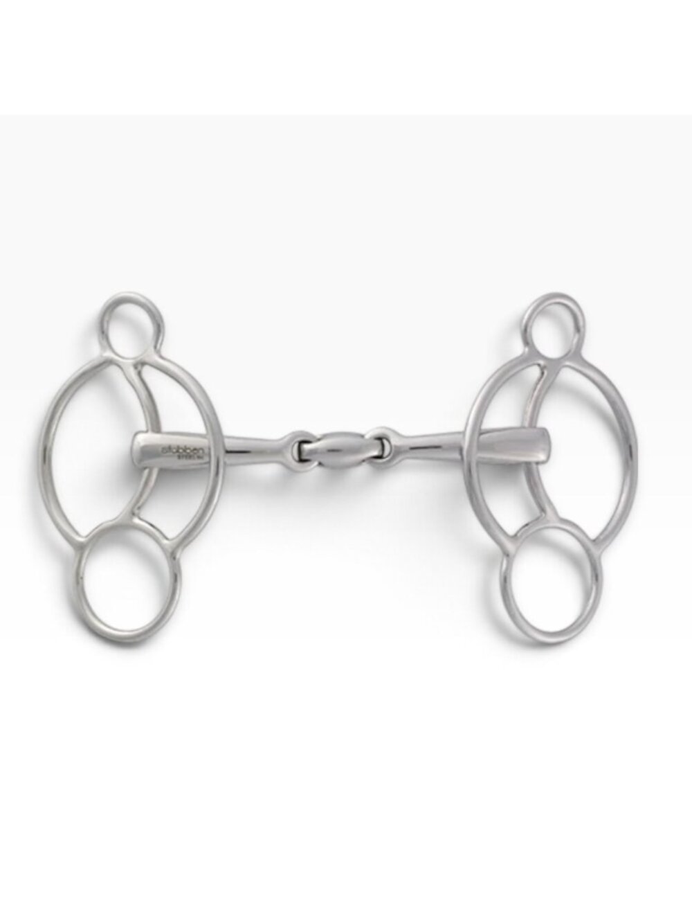 Stubben STEELtec EZ Control 3-Ring Gag Bit Butterfly 5" 12.5cm Jointed Lozenge
